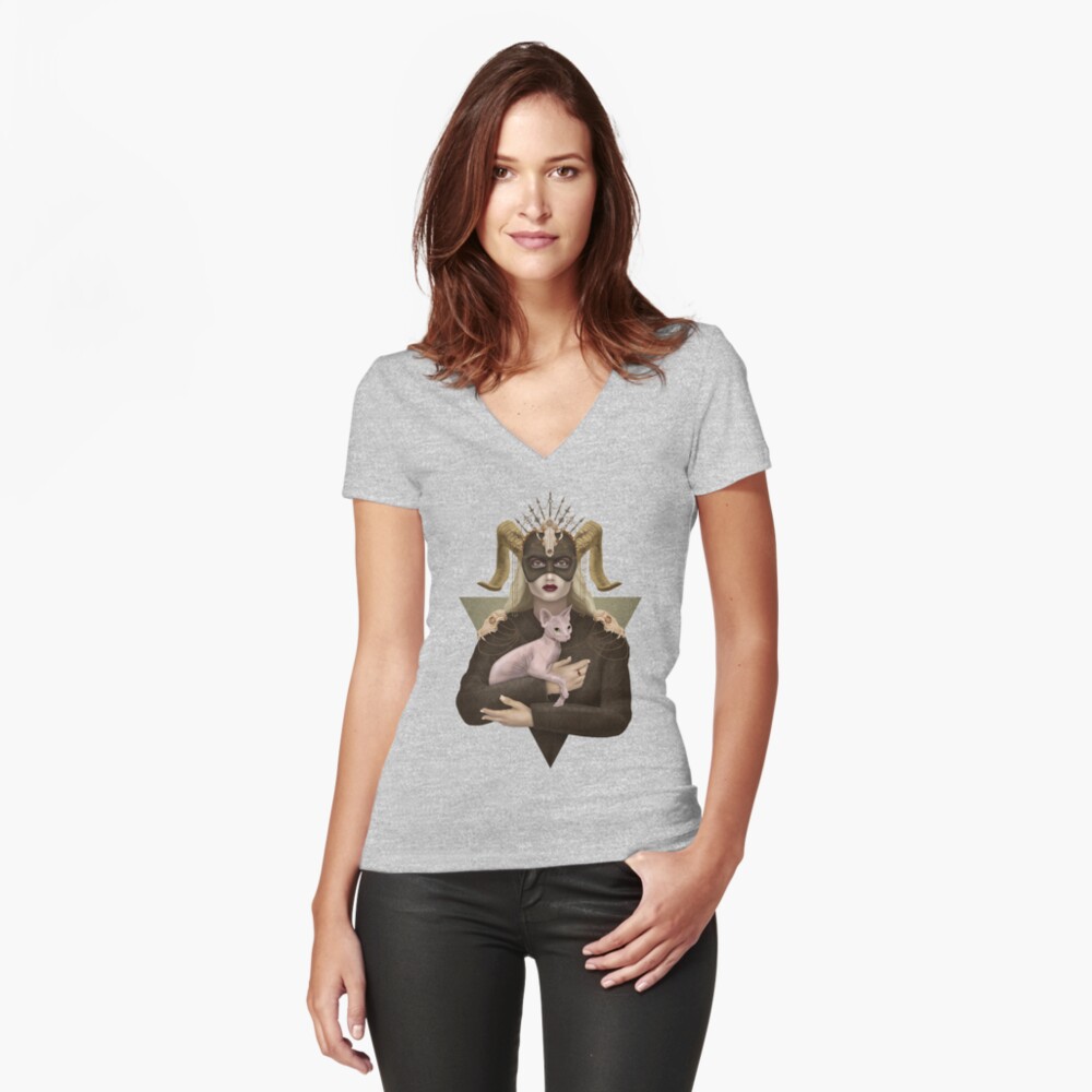 Item preview, Fitted V-Neck T-Shirt designed and sold by zakrutledge.