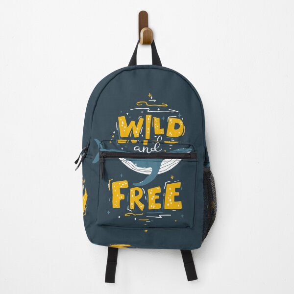 Item preview, Whale Wild Free Colorful Illustration with Lettering Simple Cartoon Hand Drawn Style Dark Background Childish Scandinavian Picture is Ideal Postcards Textiles T-shirts designed and sold by Peekonet.