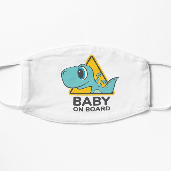 Baby On Board, Baby Dino On Board, Baby in Car Flat Mask