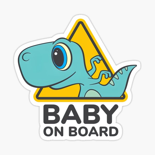 Adhesivo Bebé a bordo Dinosaurio para coche personalizado - BabyTete