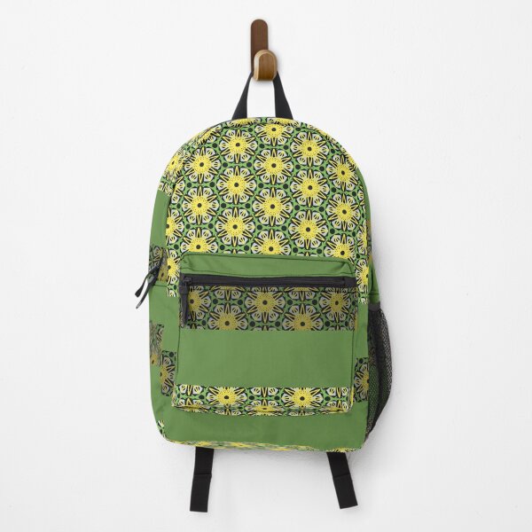Item preview, Hand crafted pattern design yellow on hippie green designed and sold by CyberArt Designers.