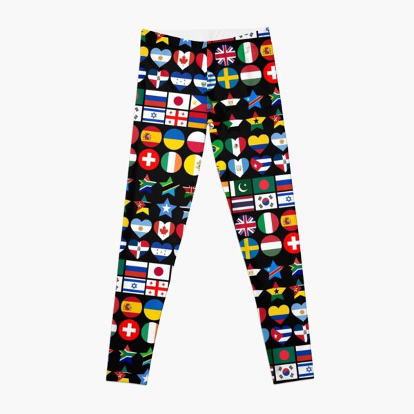 Flags of Countries of the Worlds in Geometric Shapes Leggings