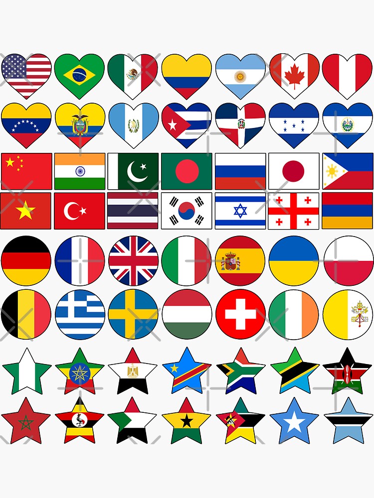 Nationalflaggen der Welt: Farben, Formen, Objekte