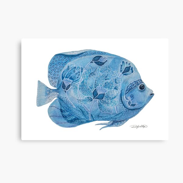 Item preview, Lotus Batik Scribbled Angelfish Pattern designed and sold by batikandesigns.