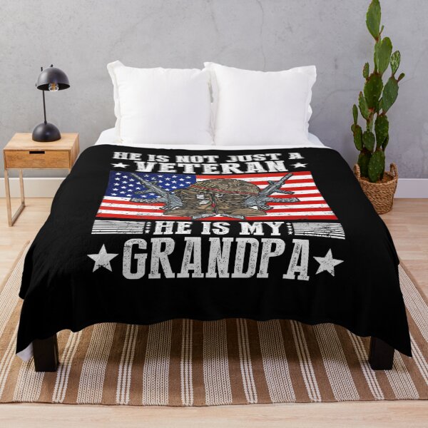Item preview, He Is Not Just A Veteran He Is My Grandpa USA Flag Grandpa designed and sold by omerherbert.