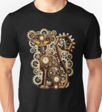 Stylische surreale Steampunk Katze Unisex T-Shirt