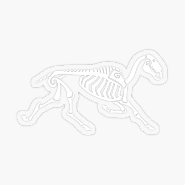 Aperçu de l'œuvre Glyphe Cheval Squelette - Blanc - Droite créée et vendue par PaleoPanthera.