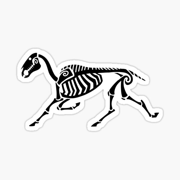 Aperçu de l'œuvre Glyph Horse Skeleton - Noir - Gauche créée et vendue par PaleoPanthera.