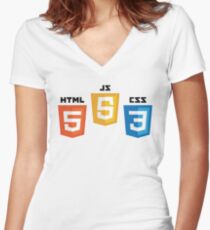 Web Logos Women's Fitted V-Neck T-Shirt