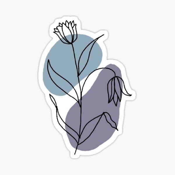 abstract minimal bohemian floral illustration Sticker