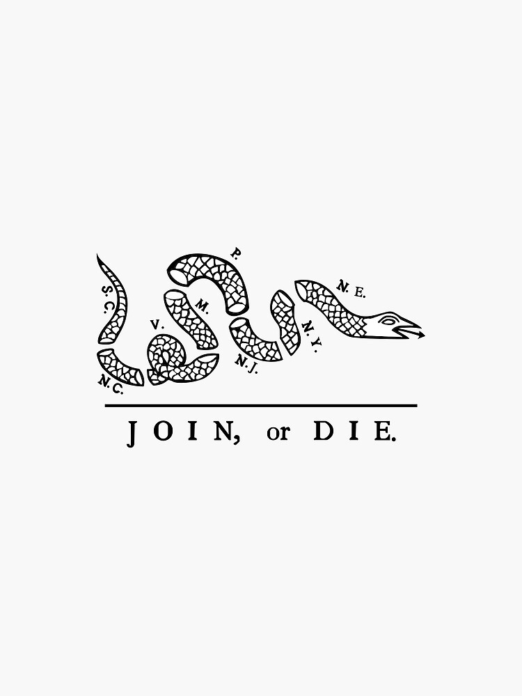 Thumbnail 3 of 3, Sticker, Join or Die, Small Version (see profile for large), United States Military designed and sold by AnnabelsBelongs.