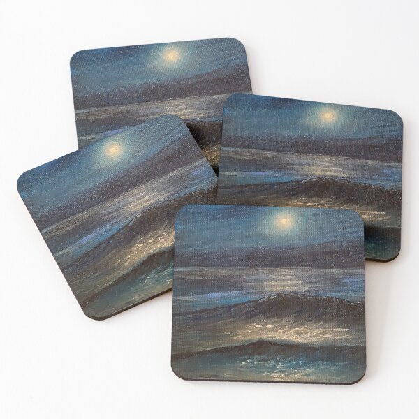 Item preview, Full moon over the sea, oil painting. designed and sold by Anke Franikowski.