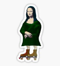 Mona Lisa Roller Skater Sticker