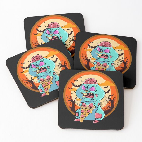 Item preview, Cute Spooky Halloween Zombie Hamster with Pizza designed and sold by YourWayOfLife.