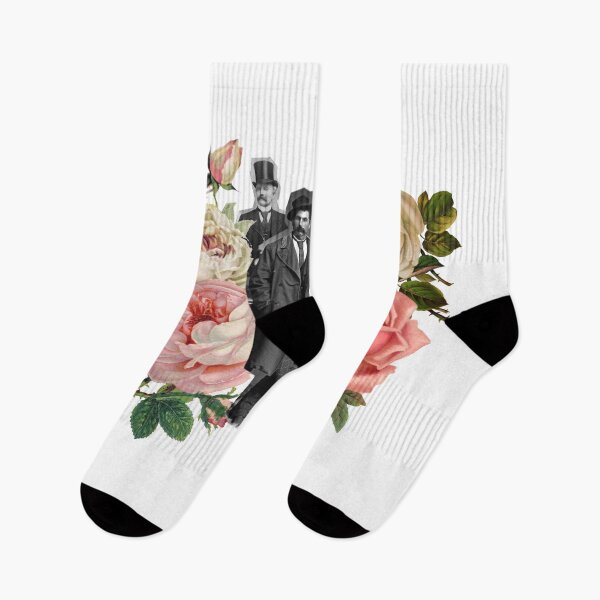 Item preview, Black and white collage of men and vintage flowers designed and sold by Marga-rita.