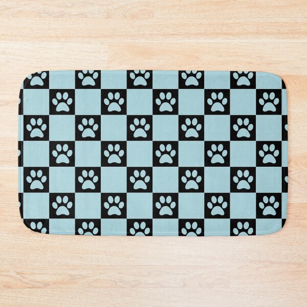 Item preview, Checkered pastel blue and black dog paw print pattern | Gifts for dog mom, dog dad, dog lover and dog owner  designed and sold by Violet Treasures.