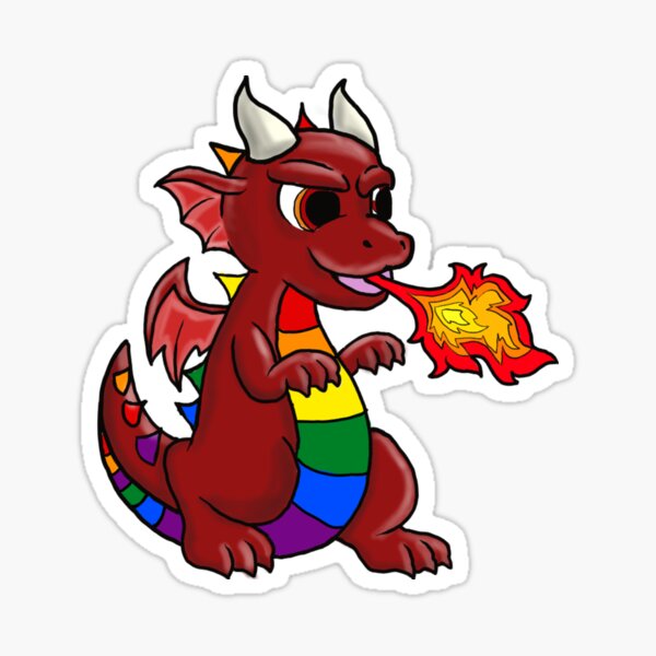 Gay Pride Dragon Sticker For Sale By Katybriant Redbubble