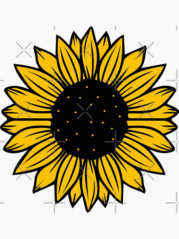 "Bright Yellow Sunflower Sticker " Sticker by nugget1creation Redbubble