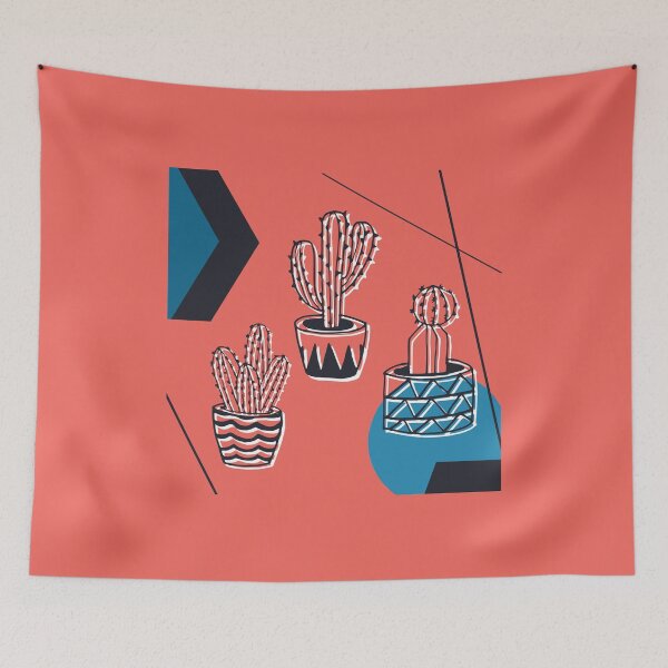 Item preview, Arte de cactus | Arte coralino y azul 3 cactus designed and sold by JooArtPrints ★★★★★.