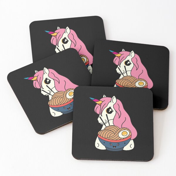 Item preview, Cute Kawaii unicorn eating ramen noodle soup designed and sold by ciaobebo.