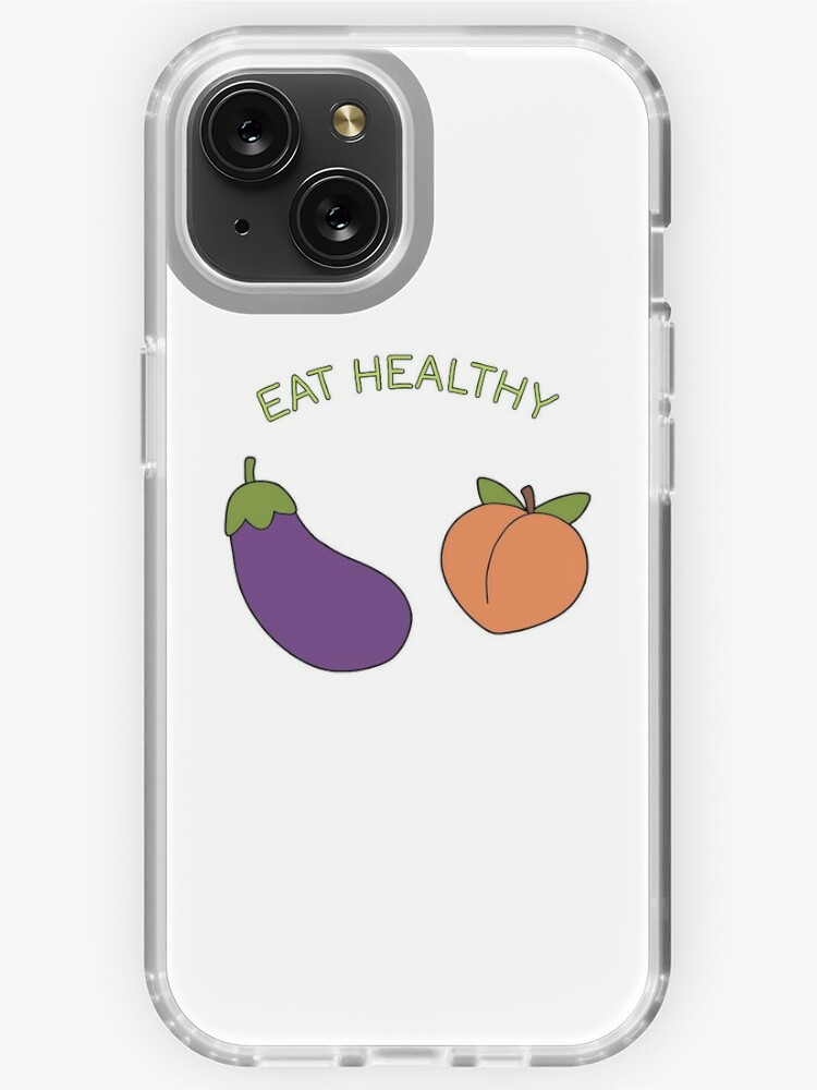 Peach and eggplant emoji  iPhone Case for Sale by PinkShinyArt