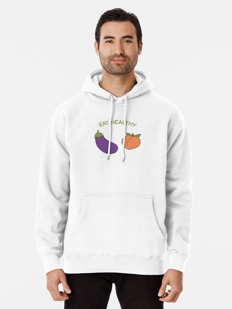 Eggplant and Peach Pullover Hoodie