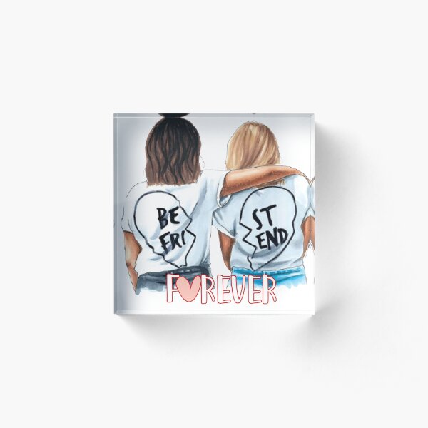 Best friend forever cute art Acrylic Block