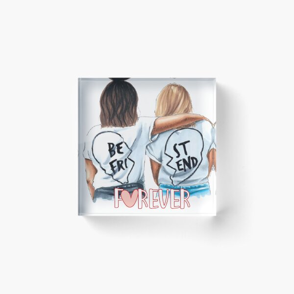 Best friend forever cute art Acrylic Block