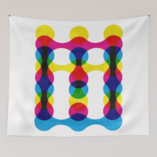 Item preview, CMY Metaball Colour Mix Vertical Grunge Typography designed and sold by John Uttley.
