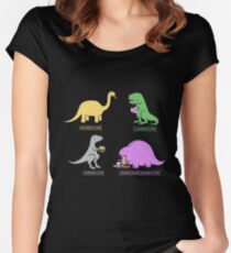 Funny Dinosaurs Women's Fitted Scoop T-Shirt