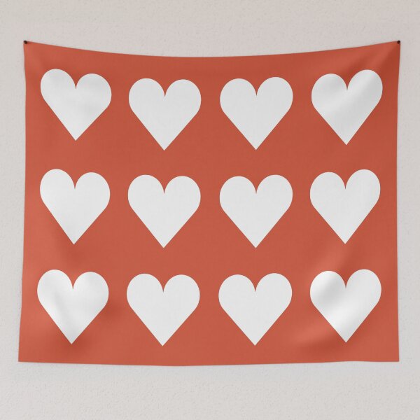 Item preview, Large WHITE and TENNIS COURT CLAY LOVE HEARTS designed and sold by RachelMacht.