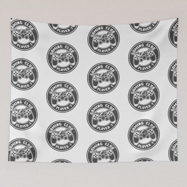 Item preview, Gaming Round Badge with Console Gamepad - Gaming Club Player 1 Grey designed and sold by WearWolfDesigns.