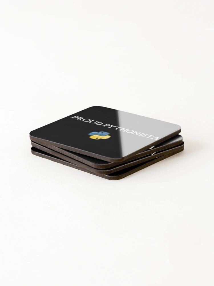 Thumbnail 4 of 5, Coasters (Set of 4), Proud Pythonista | Python Lover designed and sold by The Retrofits.