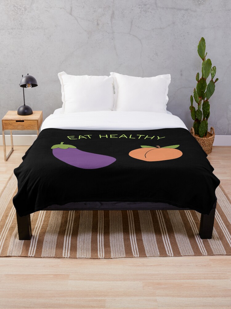 Eggplant and Peach Throw Blanket