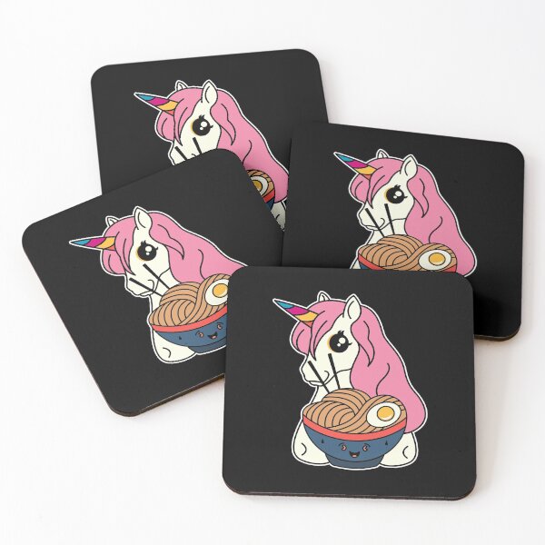 Item preview, Cute Kawaii unicorn eating ramen noodle soup designed and sold by ciaobebo.