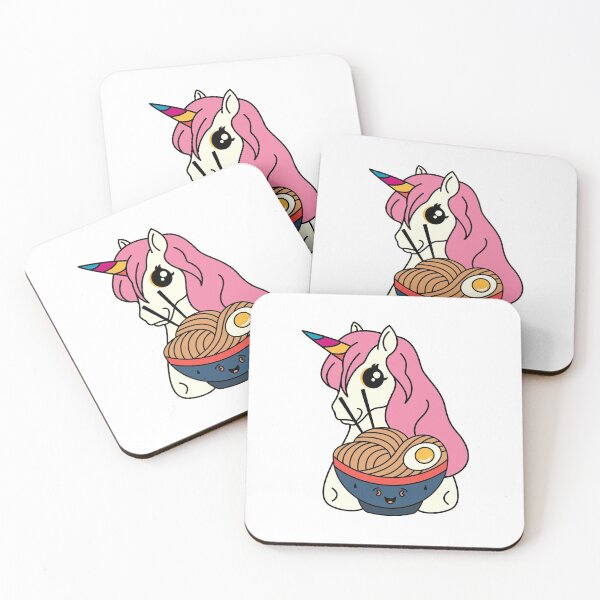 Item preview, Cute Kawaii unicorn eating ramen noodle soup designed and sold by ciaobebo.