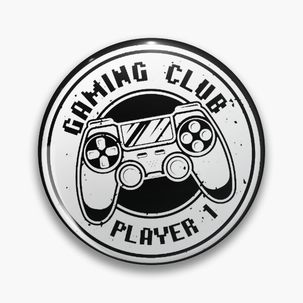 Item preview, Gaming Round Badge with Console Gamepad - Gaming Club Player 1 White designed and sold by WearWolfDesigns.