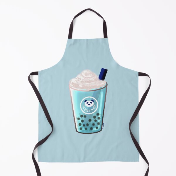 Item preview, Kawaii Blue Boba Mr Moustache Panda (Bubbletea) designed and sold by MsBellSnow.