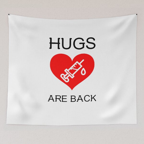 Item preview, Hugs Are Back for the Vaccinated Red Heart designed and sold by HppyStrngHelthy.