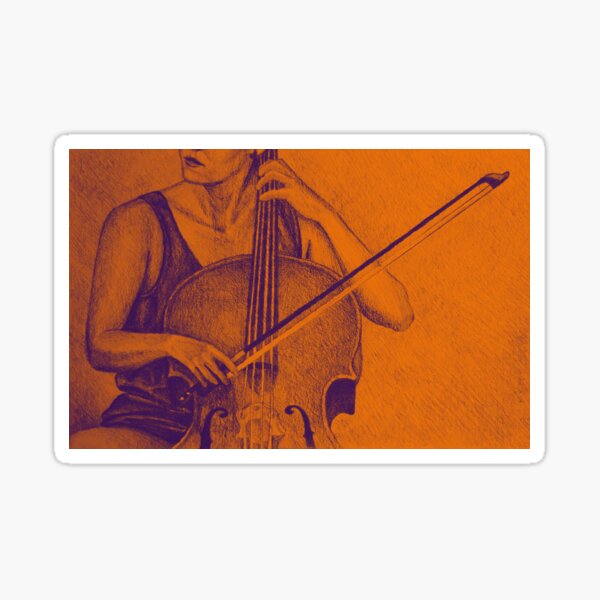 Sticker Dessin De Joueur De Violoncelle Par Oanaunciuleanu Redbubble