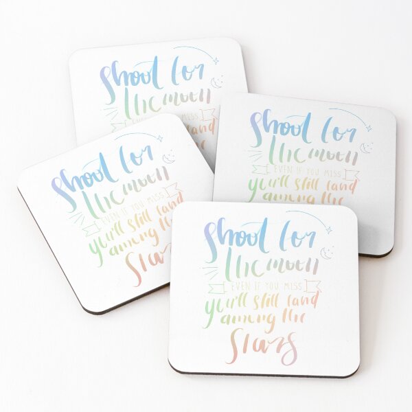 Item preview, Shoot for the moon, even if you miss you’ll still land among the star (calligraphy quotes) designed and sold by Chanika Tengrung.