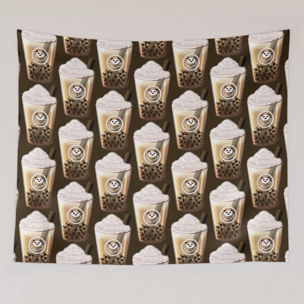 Item preview, Kawaii Milk Tea Boba Mr Moustache Panda (Bubbletea) designed and sold by MsBellSnow.