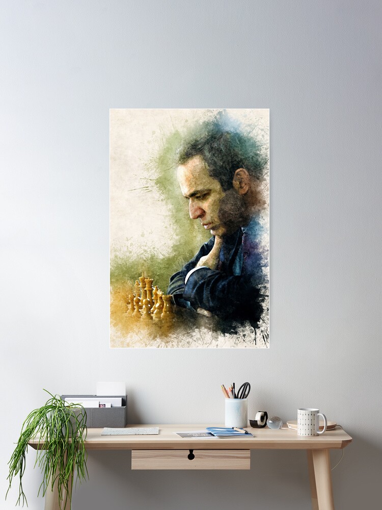 Garry Kasparov ✪ The Legend ✪ Abstract Watercolor Portrait of a chess  master Poster for Sale by Naumovski