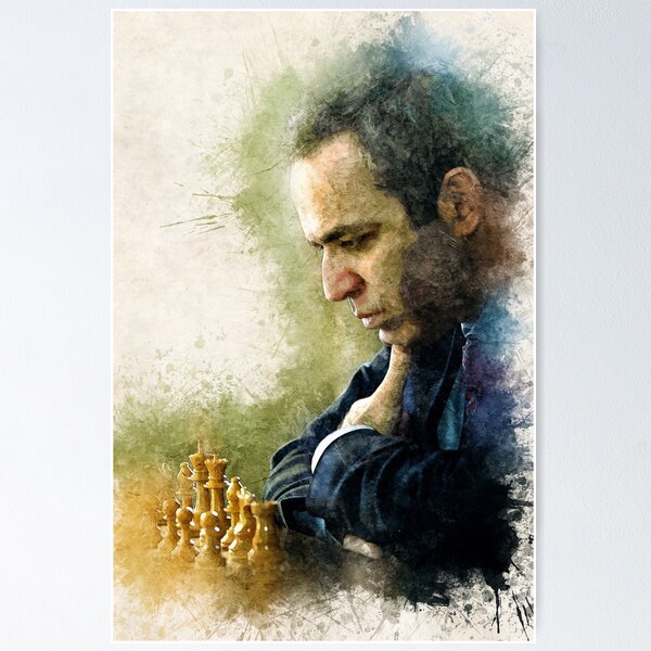 Garry Kasparov ✪ The Legend ✪ Abstract Watercolor Portrait of a chess  master Poster for Sale by Naumovski