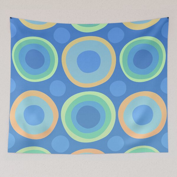 Item preview, Colorful Retro Art Design Aqua Blue - Flashy Pattern Unisex Bright Random Shapes designed and sold by coco-pipes.
