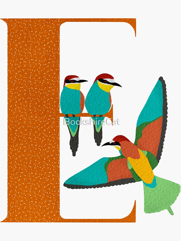 E is for European bee-eater by BookshireCat