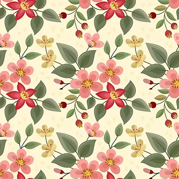 Artwork thumbnail, Colorful Flower Seamless Pattern Design by Arne Smet