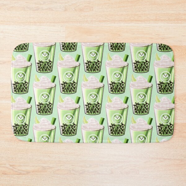 Item preview, Kawaii Melon/Honeydew Milk Tea Boba Mr Moustache Panda (Bubbletea) designed and sold by MsBellSnow.