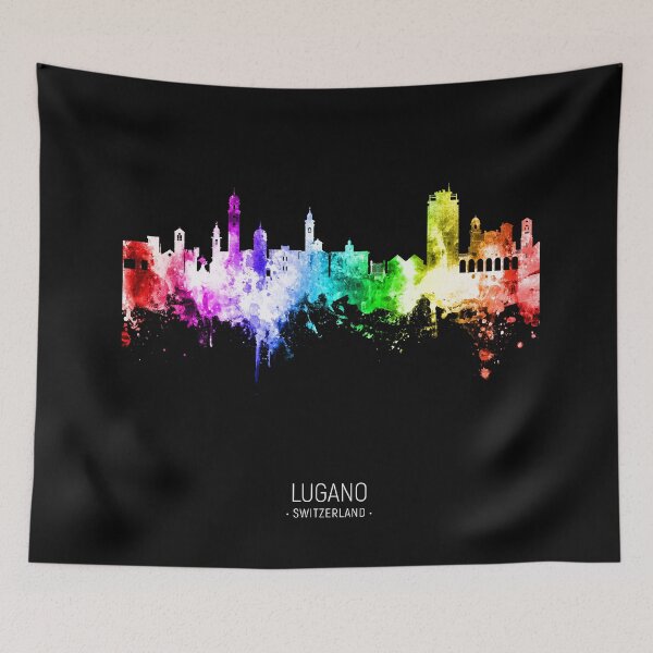 Item preview, Lugano Switzerland Skyline designed and sold by ArtPrints.