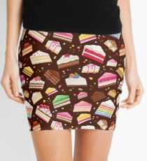 Colorful sweet cakes slices pattern. Mini Skirt